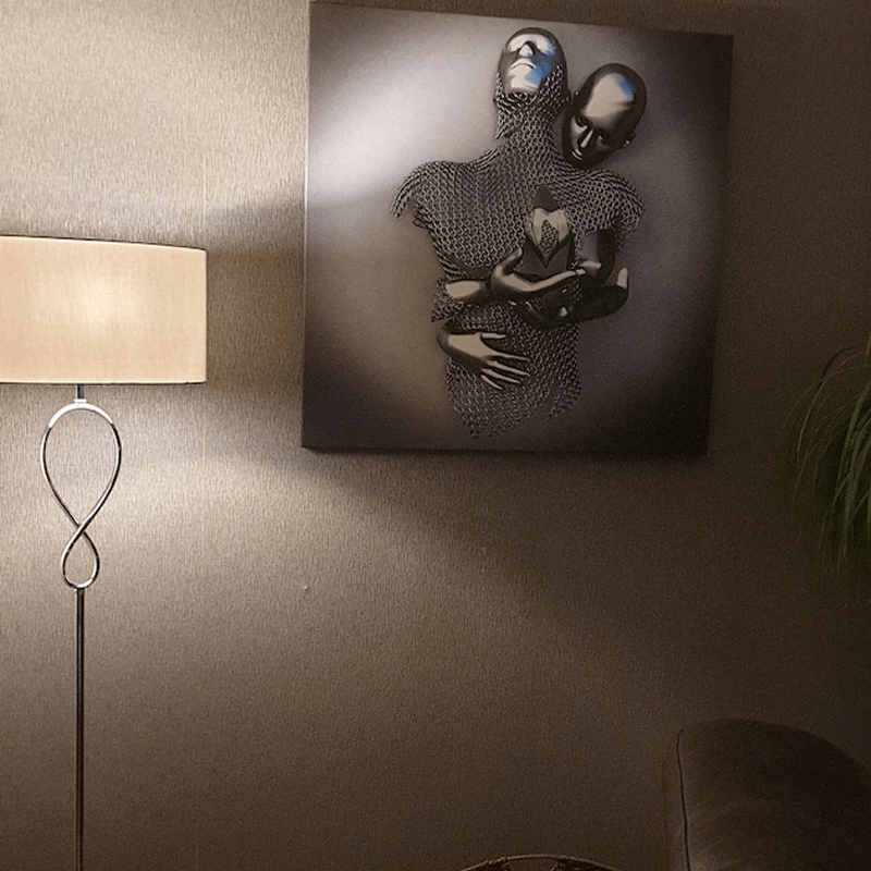 Konstväggmålning med kärlekshjärta på canvas