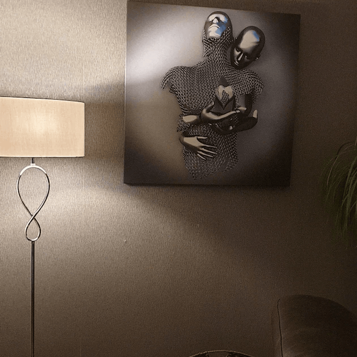Konstväggmålning med kärlekshjärta på canvas