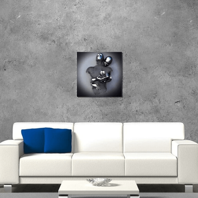 Konstväggmålning med kärlekshjärta på canvas