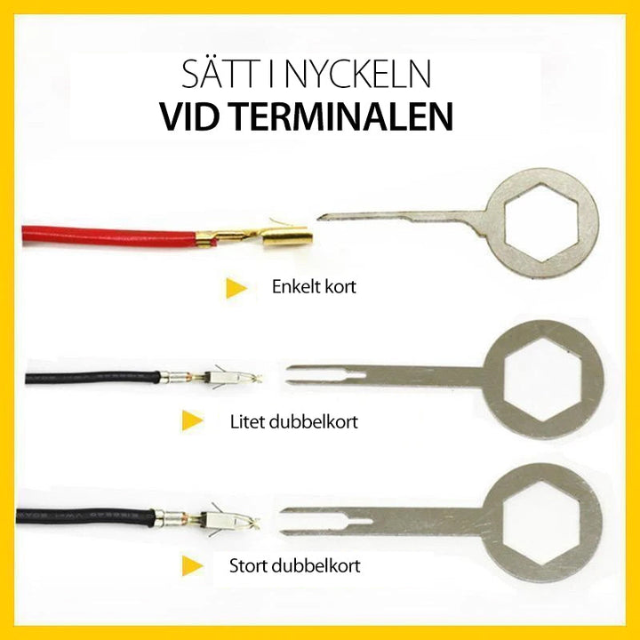 Professionellt verktygsset för borttagning av bilterminaler