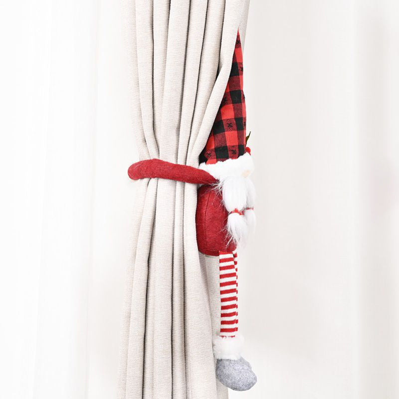 Detaljbild av julgardinspännen
