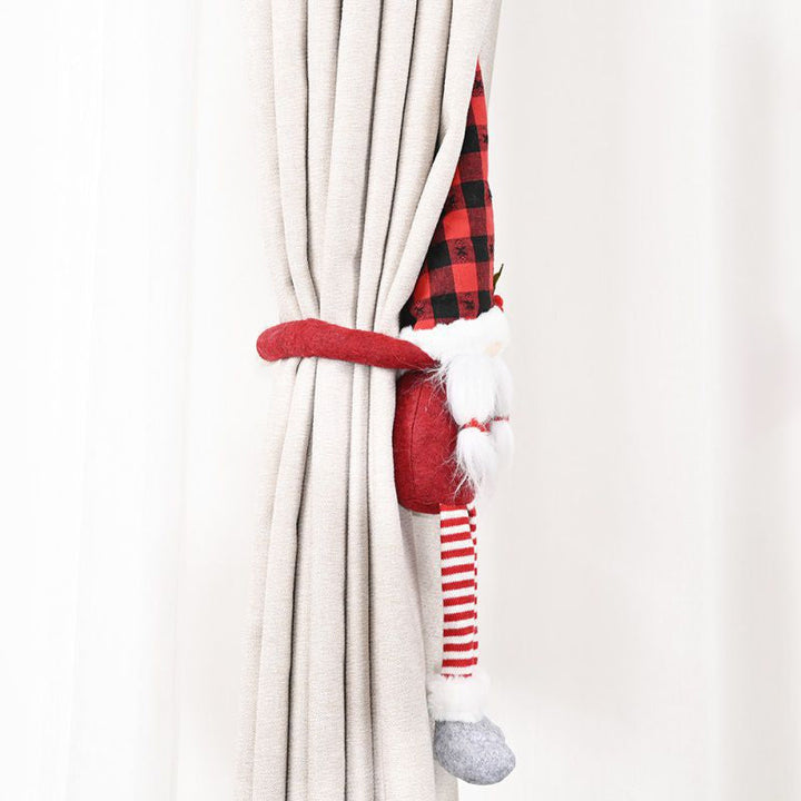 Detaljbild av julgardinspännen