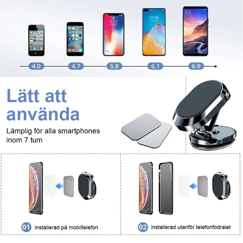 Magnetisk biltelefonhållare – Justerbar och stark