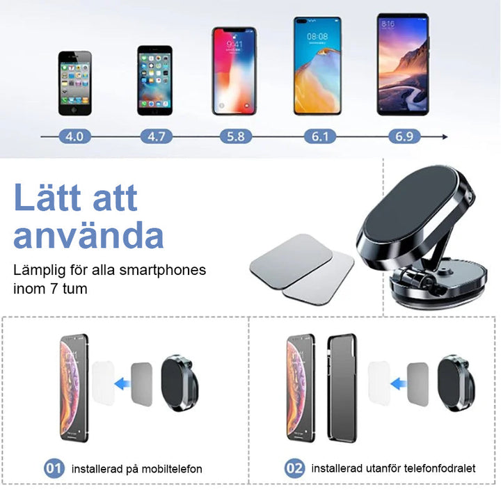 Magnetisk biltelefonhållare – Justerbar och stark