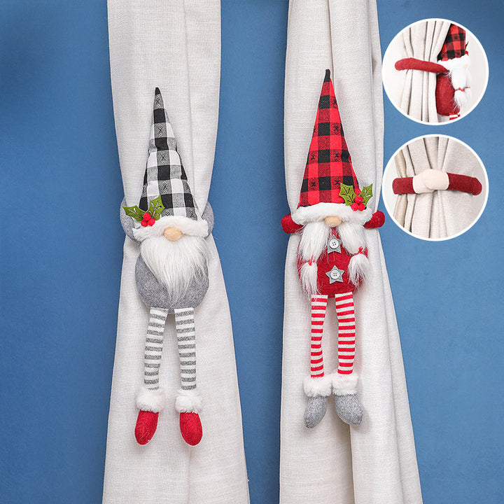 Julgardinspännen - Tomte & Snögubbe Dekoration