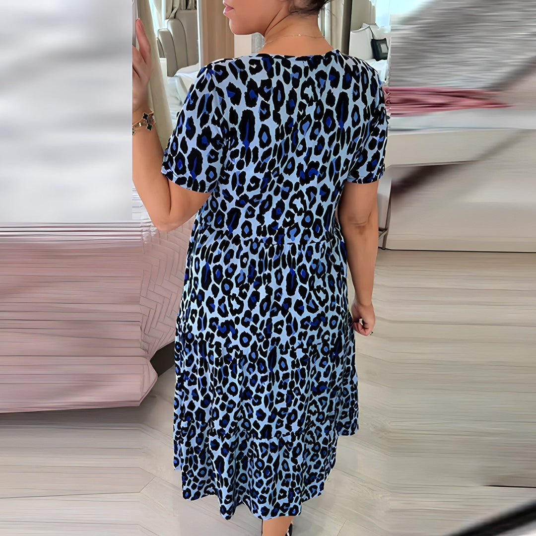 Amandine - Elegant Luipaardtryck Jurk