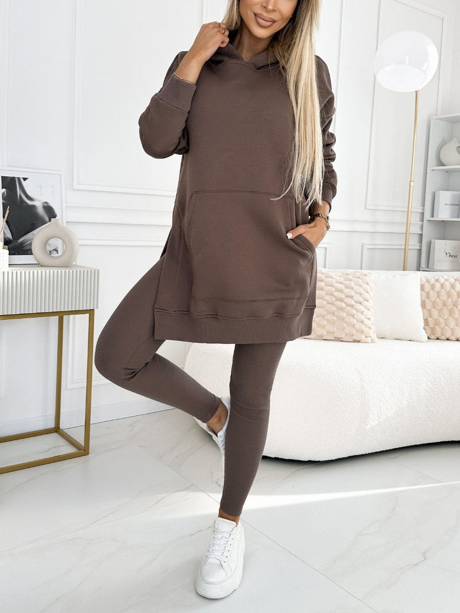 Chic komfortset: Huvtröja och leggings (2 delar) för dam