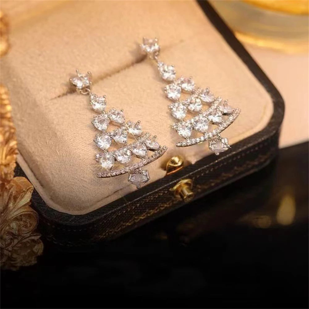 Shiny Christmas Tree Earrings