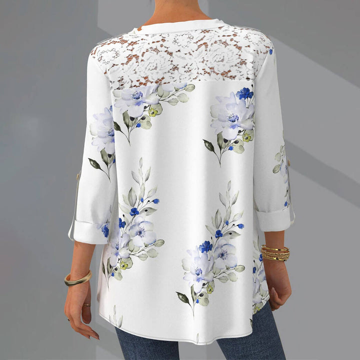 Blus med V-ringning